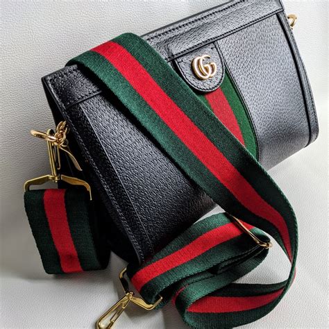 gucci black bag with green and red strap|red gucci marmont bag.